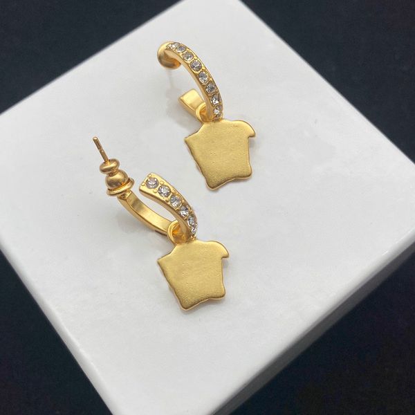 

new fashion earrings aretes for lady women party wedding lovers gift engagement jewelry for bride with box, Golden