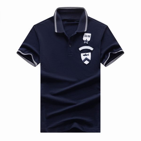 

classic dogfish stylist mens polo #p1966 europe luxury summer short sleeve fashion brand lapel tees p&s designer male casual t shirt, White;black