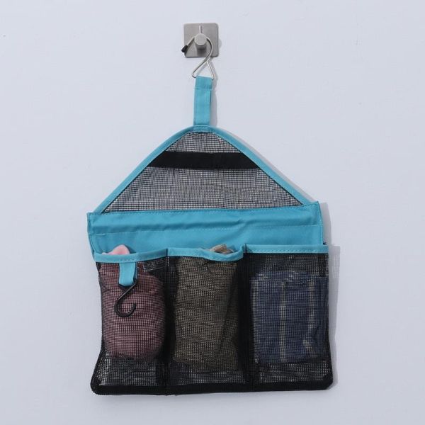 

hydration packs multi purpose mesh bathroom triangle hanging bag(blue)