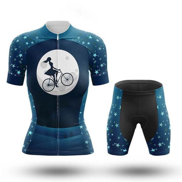 

racing sets 2021 lairschdan beautiful girl women's cycling clothing bike dress cyclist clothes outfit bicycle wear mtb suit, Black;blue