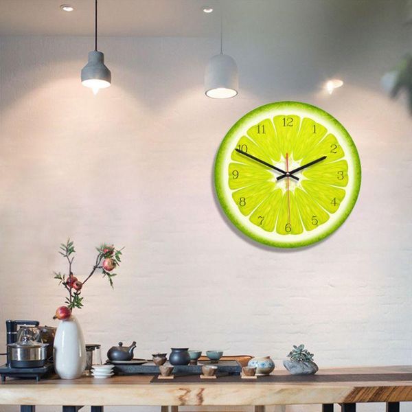 

wall clocks dropship creative fruit printed wooden digital clock silent quartz kitchen decor