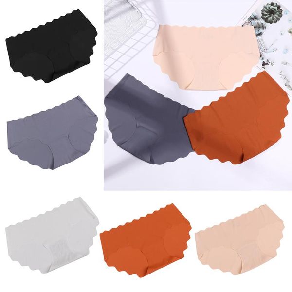 

women's panties ruffle underwear lingerie solid color intimates summer satin seamless ladies fashion low waist briefs, Black;pink