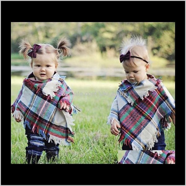 Wraps Hüte Schals Handschuhe Mode Accessoires Drop Lieferung 2021 Baby Mädchen Winter Plaid Mantel Kinder Schal Schal Poncho Kaschmir Mäntel Outwe