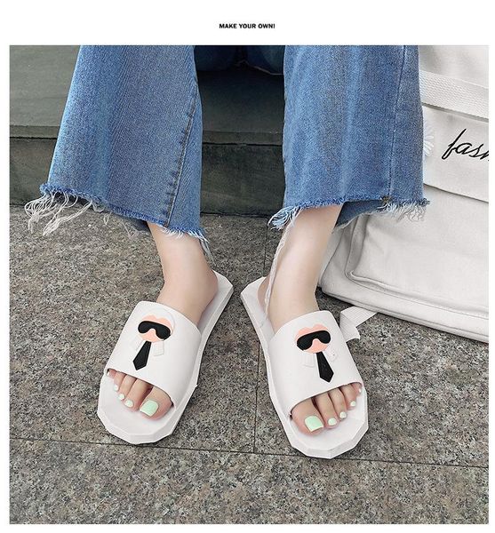 

Beach Sandals Slippers Women Summer Wear Fashion All-match Korean Couple Bathing Bathroom, Black