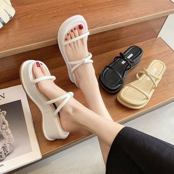 

slippers house platform women luxury shoes slides low pantofle designer summer 2021 basic hoof heels rubber rome fabric pu, Black