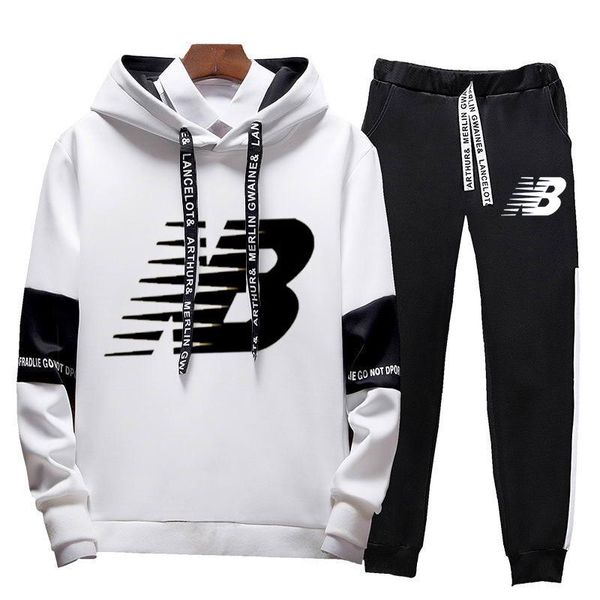 

men's tracksuits 2021 autumn and winter hooded casual sweater set, Gray