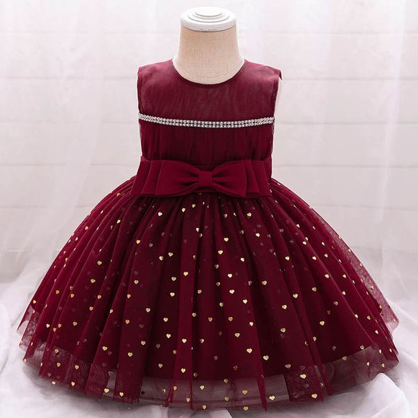 

1st birthday dress for baby girls dresses kids clothes childrens princess skirt soft mesh bow pettiskirt party b8108, Red;yellow