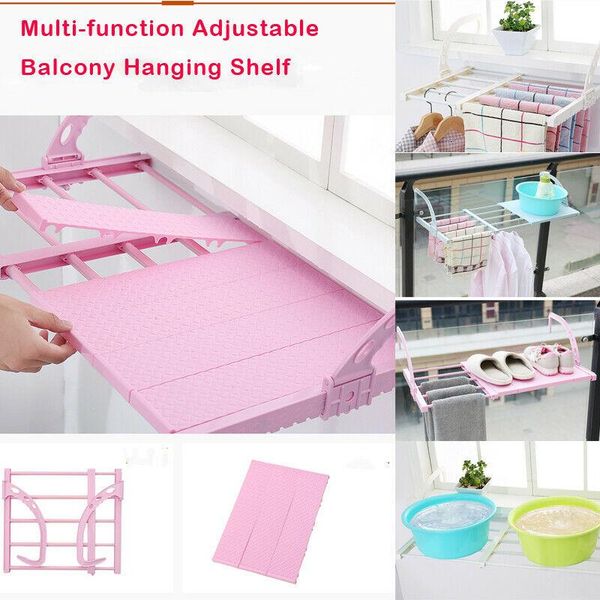 

laundry bags 2021 arrival multi-function adjustable home balcony hanging shelf clothes shoes drying racks useful rack