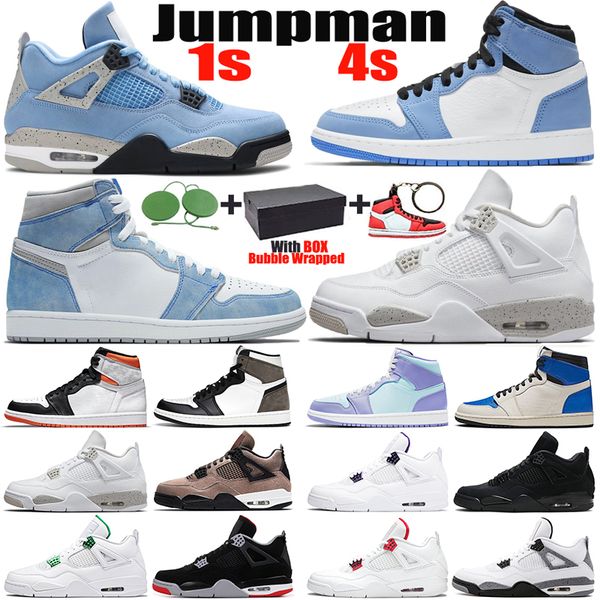

basketball shoes 1s hyper royal court purple university blue 4s black cat 1 red 4 white oreo men women sports sneakers 36-46