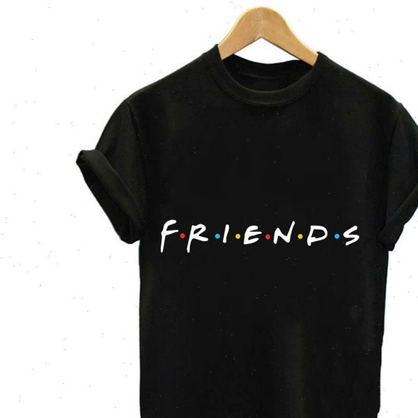 

summer friends casual slimple womens shirt print letter black harajuku kawaii clothes, White