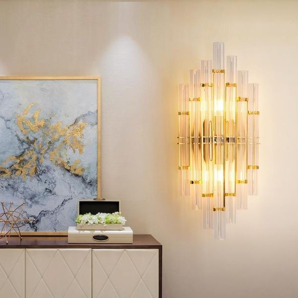 

wall lamp post-modern creative led crystal luxury lighting bedside study room staircase deco sconces restaurant bedroom fixtures