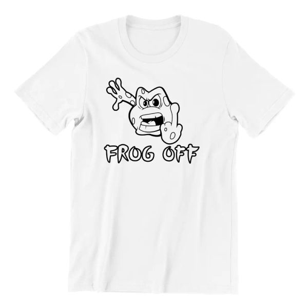 

Frog Off Funny Cotton T-shirt Good Gift For Husband, Boyfriend Tshirt Tee, White;black
