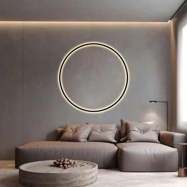 

wall lamp modern minimalism black ring sconce light lighting for living dining room bedroom chamber office indoor decoration