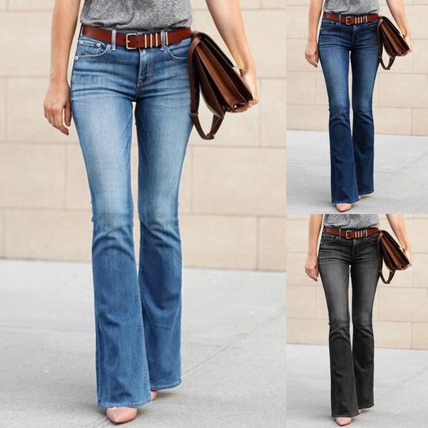 

women's jeans ladies loose straight 2021 autumn and winter casual middle-aged pants wide-leg, Blue