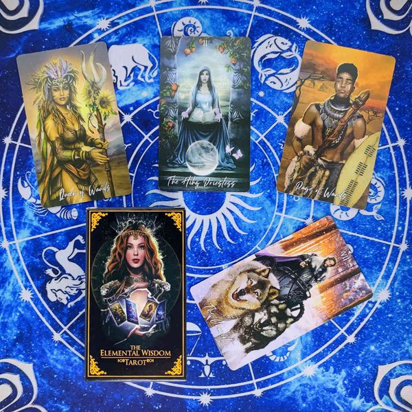 

the elemental wisdom tarot cards prophecy divination deck english version entertainment board game 78 sheets/box