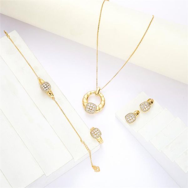 

earrings & necklace 2021 oct jewelry set for women ring bracelet earring copper sets wedding trend fahsion, Silver