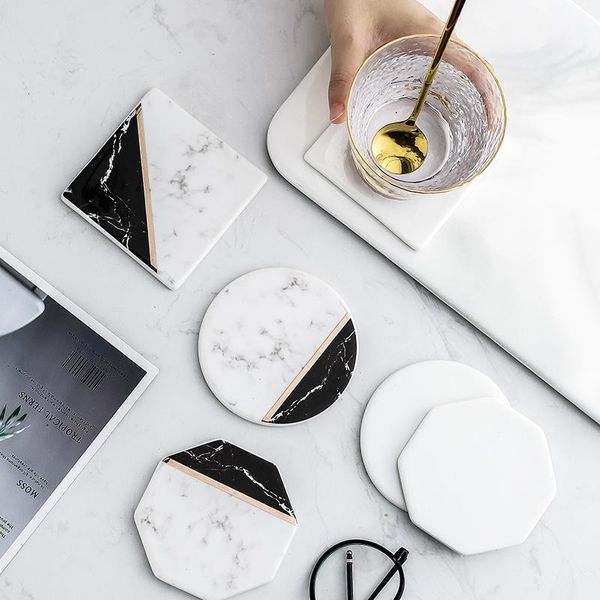 

mats & pads nordic phnom penh marble pattern creative ceramic cup round square pad cork mat insulation non-slip tea