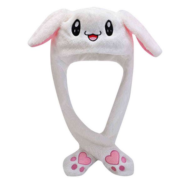 2021 carino orecchie di coniglio Beanie cappello di peluche ricamo cartone animato Kawaii bambini ragazze paraorecchie avvolgere caldo coniglietto cappello invernale berretto regalo # 40 Y21111