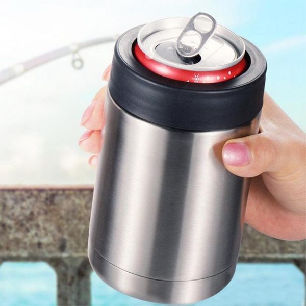 

water bottles 12oz portable double wall vacuum flask insulated beer bottle cold keeper can holder cup easy to operate