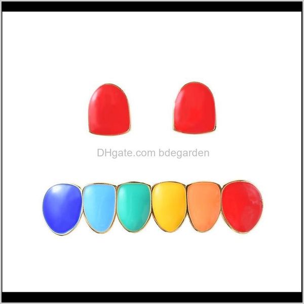 

grillz hip hop gold rainbow ottom set colorful grills dental halloween vampire teeth cap fashion jewelry 2zsgv 8xnxm, Black