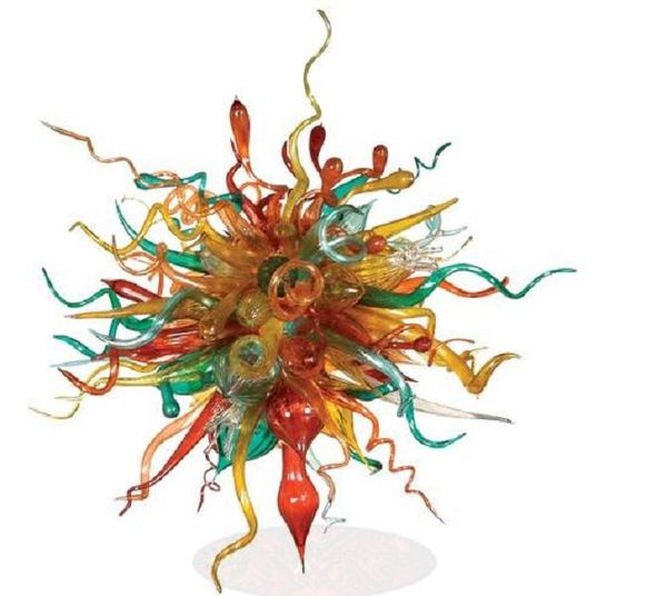 

2021 wedding centerpieces multi color mouth blown borosilicate pendant lamps hand blown glass chandelier for l home art decoration, White