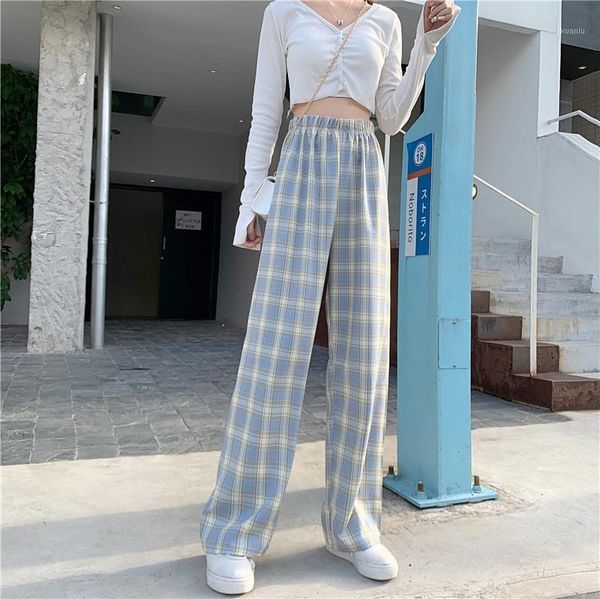 

women's pants & capris autumn large size lattice loose mm drape, Black;white