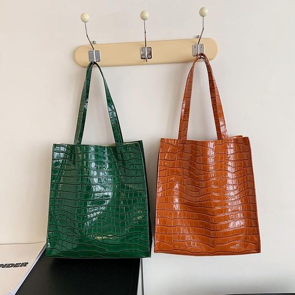 

evening bags fashion crocodile pattern leather shoulder for women large capacity totes bag designer handbags crossbody