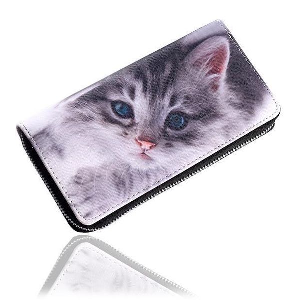 

cute cat animal prints women wallets coin purse pocket lady purses money bags pouch girls wallet id cards holder notecase, Red;black