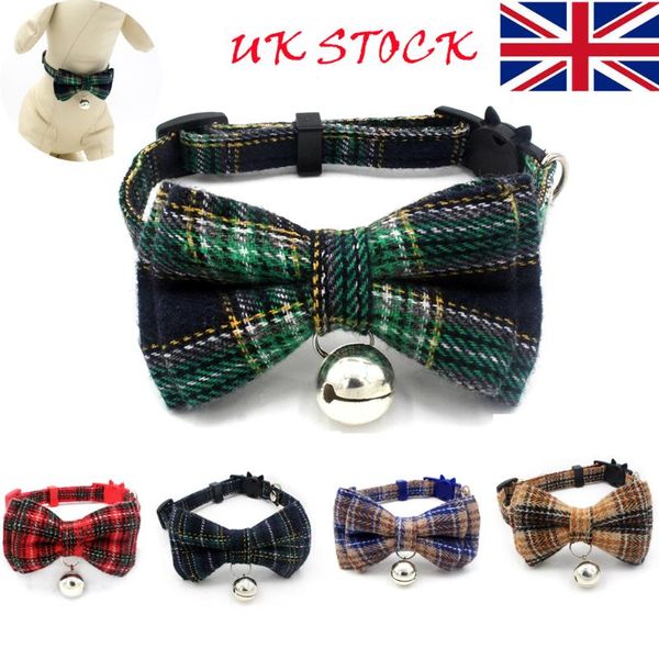 

pet bowknot necktie collar cute bow tie bell kitten puppy adjustable dog cat neck accessory dickie collars & leashes