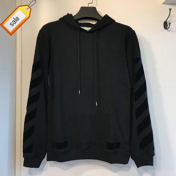 

early spring new off all black flocking arrstyle pullover hoodie