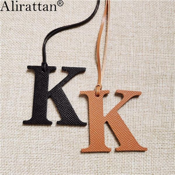 

bag parts & accessories alirattan genuine leather english letter k character charm trendy wholesale custom women customized pendant ornament, Black
