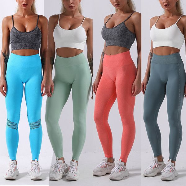 

2021 new sports bra fitness running high waist tights seamless yoga suit, Gray
