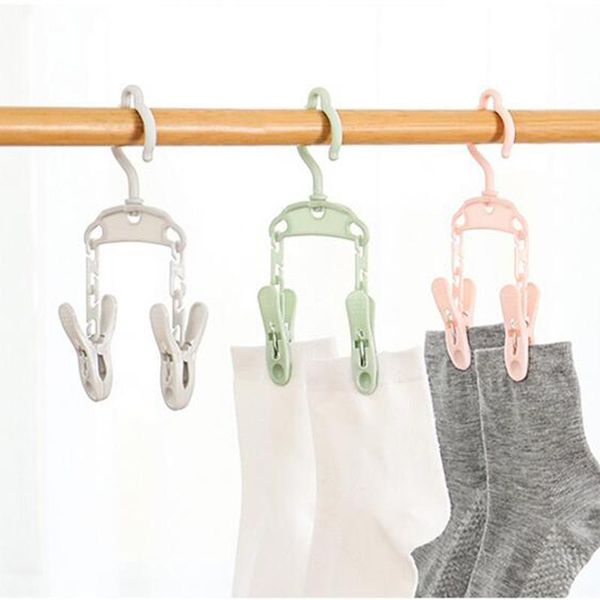 

hangers & racks 2pcs/set creative multi folding portable fabric sticky traveling clothespin home storage