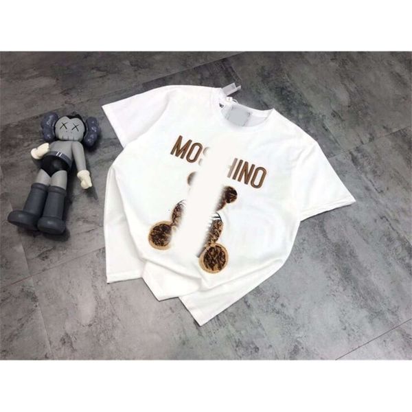 

design t shirt new embroidered bear fashion designer short sleeve t-shirtggkp, White