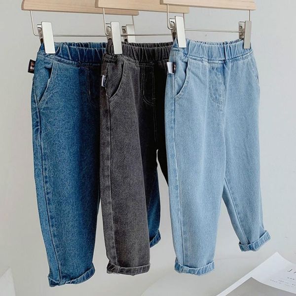 

jeans 2021 autumn arrival boys and girls denim pants kids trousers, Blue