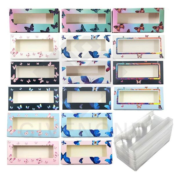 

wholesale eyelashes cardboard butterfly pattern design eyelash packaging box in bulk 3d mink lashes package cases with trays1