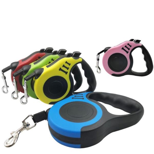 

dog collars & leashes 5m/3m collar elastic automatic retractable for dogs harness puppy rope walking