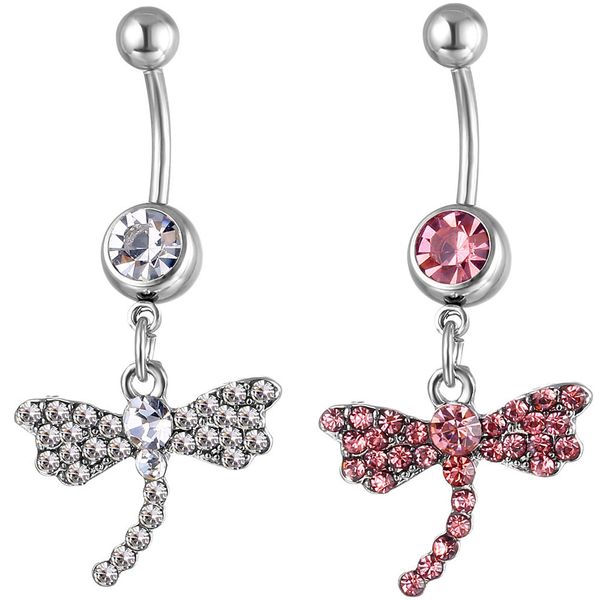 

d0893 butterfly belly navel button ring mix colors, Silver