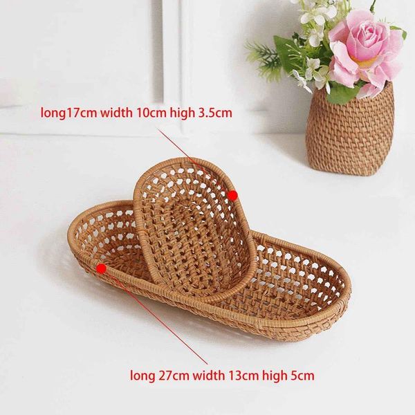 

rattan bread basket round hand-woven tea tray serving platter for dinner parties coffee breakfast storage baskets