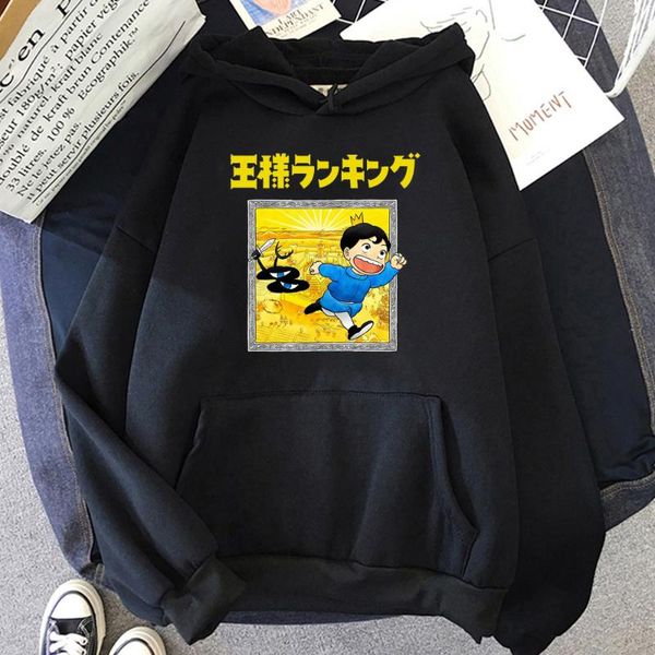 

women's hoodies & sweatshirts women man winter ranking of kings hoody moletom feminino hoodie hooded manga bojji kawaii printing sweats, Black