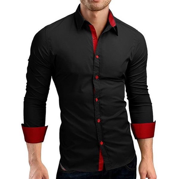 

men's dress shirts jodimitty long sleeve business shirt double collar season fashion party office work slim 2021, White;black