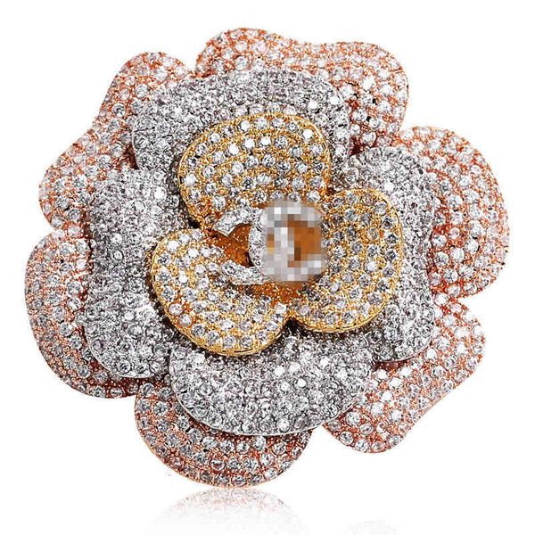 

yuezhixiu rose brooch female scarf buckle, Gray