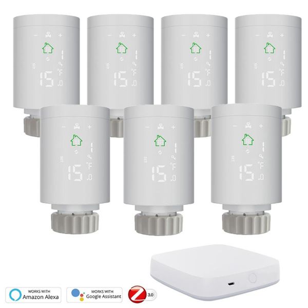 

smart home control tuya zigbee3.0 mini radiator actuator programmable thermostat trv thermostatic valve controller voice