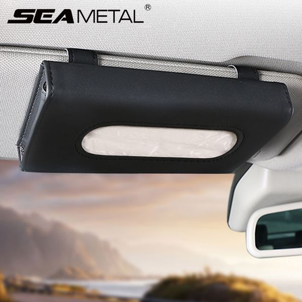 

tissue box pu leather auto sun visor paper holder car organizer universal napkin case container interior sunshade issue bag