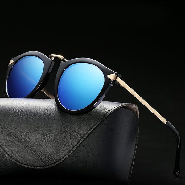 

sunglasses retro round men polarized driving coating mirror polaroid glass sports driver bla frame eyewear, White;black