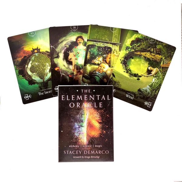 Novo Elemental Oracle Tarot Cartões e PDF Guidance Divination Deck Deck Entertainment Board Game Support Shipping 44pcs