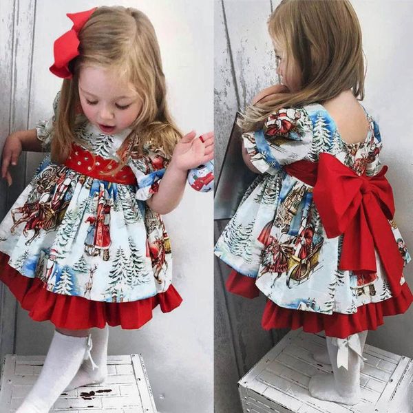 

girl's dresses christmas toddler kids baby girls tutu dress princess red bow party birthday lace children clothes xmas costumes, Red;yellow