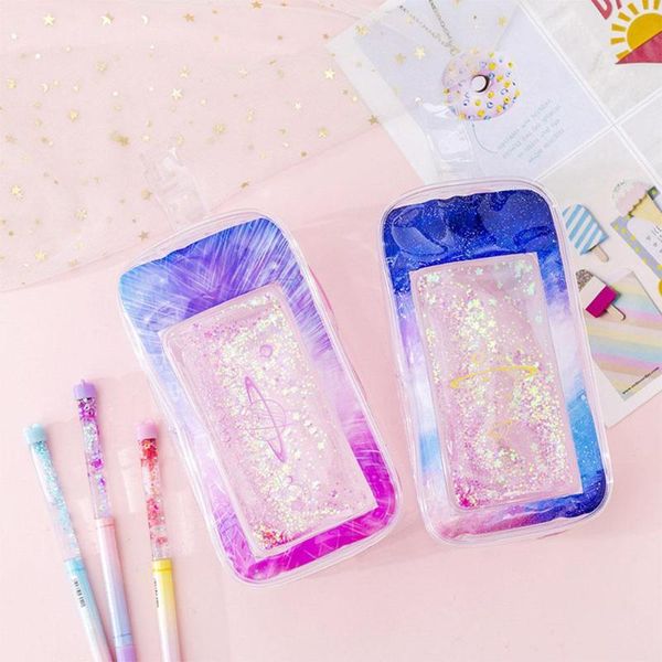 

transparent pen pouch student pencil case vintage stationery bag bags