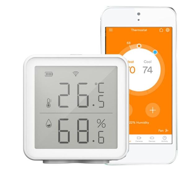 

smart home control wifi temperature humidity sensor compatible for alexa google assistant 230ft super long range wireless digital hygrometer