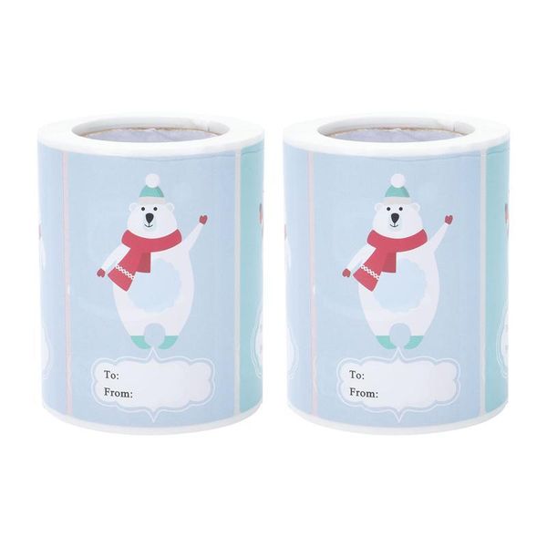 

gift wrap 2 rolls decorative xmas label sticker commodity decal decor